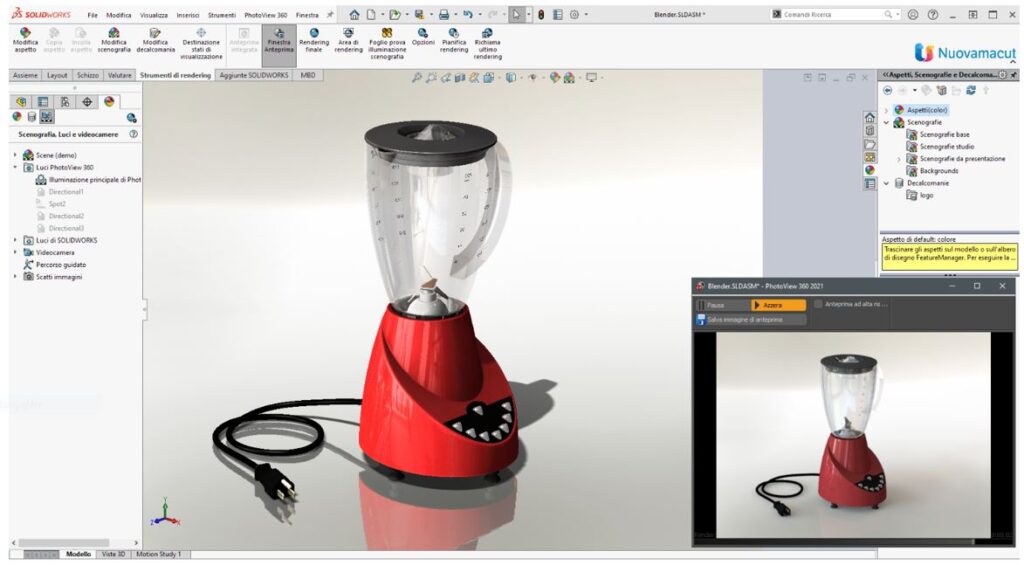 rendering progettazione CAD solidworks TS Nuovamacut