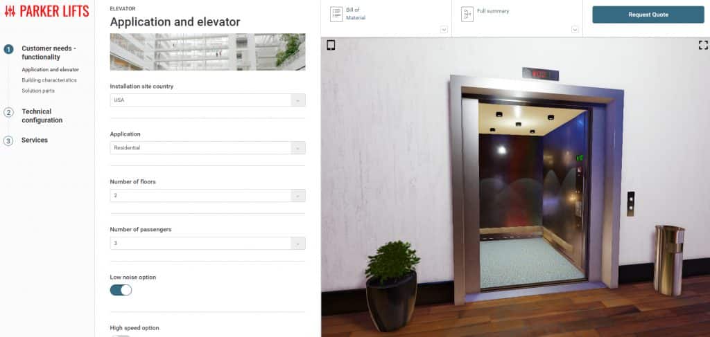 Parker solleva demo di configurazione online