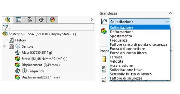 aggiungere sensori per indicare a SolidWorks Simulation - Nuovamacut