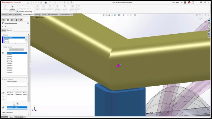 SolidWorks 2023 - Zoom su uno spigolo selezionato dal Feature Manager o dal Property Manager Zoom su uno spigolo selezionato dal Feature Manager o dal Property Manager