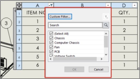 SolidWorks 2023 - utilizzo di filtri nelle distinte materiali SolidWorks 2023 - utilizzo di filtri nelle distinte materiali