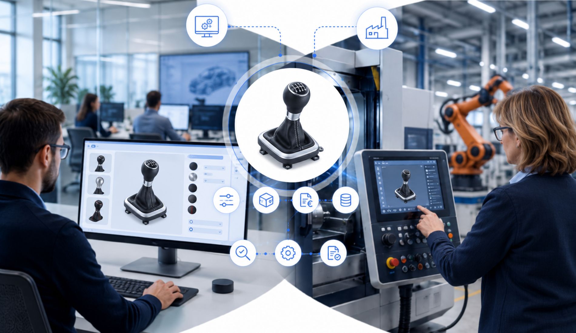 Configurazione di prodotto connessa al CAD