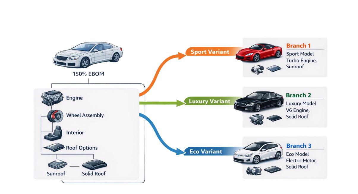 Branching nel PLM gestire varianti e revisioni con ENOVIA